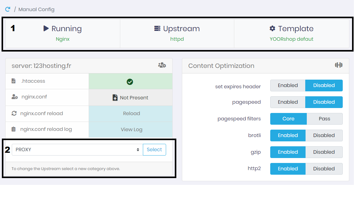 Default configurare Nginx