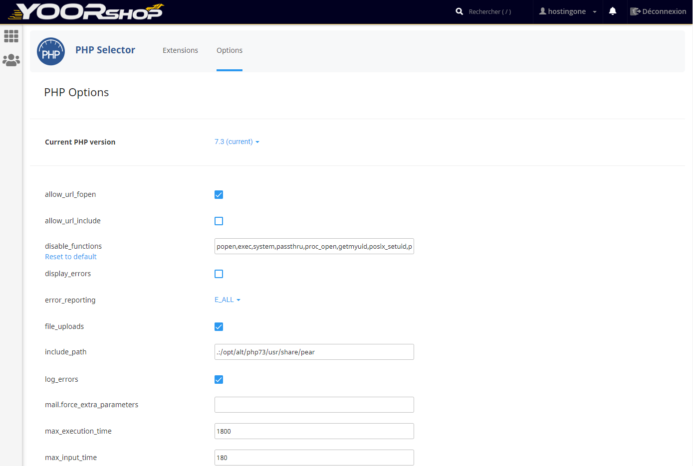 How to setup php.ini