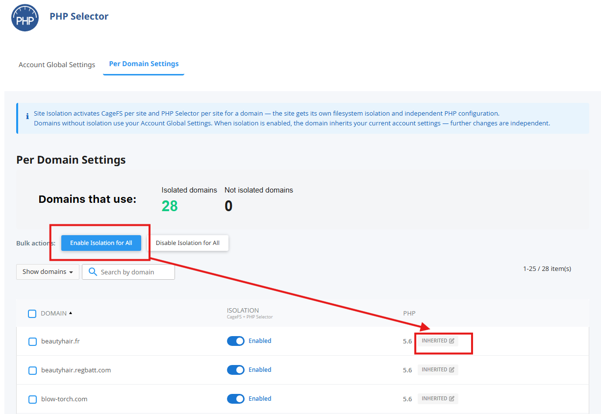 Hosting with multiple PHP versioner Hosting with multiple PHP versioner