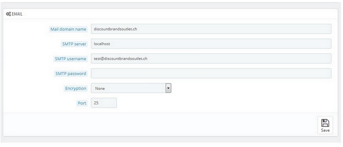 SMTP de PrestaShop SMTP de PrestaShop